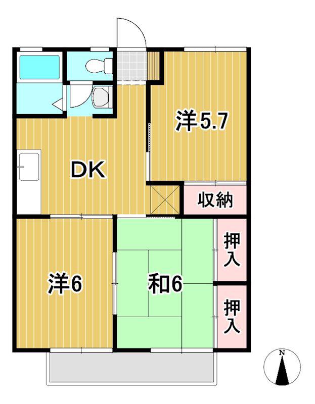 セジュール神長(3DK/2階)の間取り写真