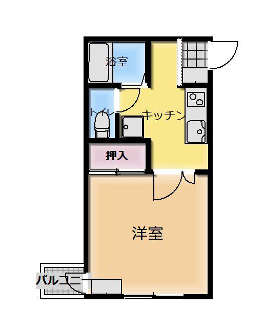 ラーゴムヒュース(1K/3階)の間取り写真