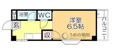 セゾンドミール(1K/3階)の間取り写真