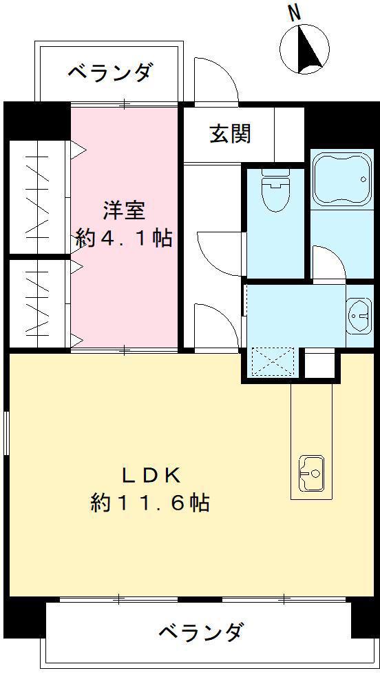 メゾン ド オーキッド(1LDK/5階)の間取り写真