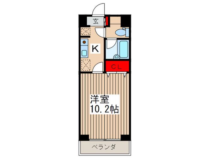 エスエスハイツ市川(1K/1階)の間取り写真