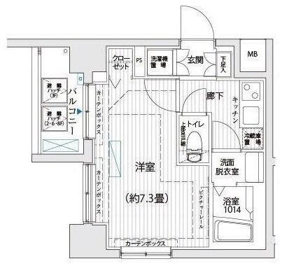 リライア西横浜(1K/2階)の間取り写真