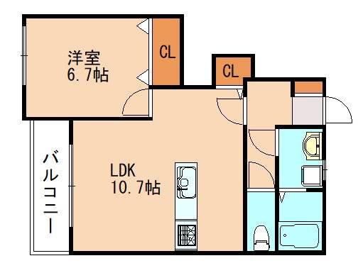 メゾン坂汐 II(1LDK/1階)の間取り写真