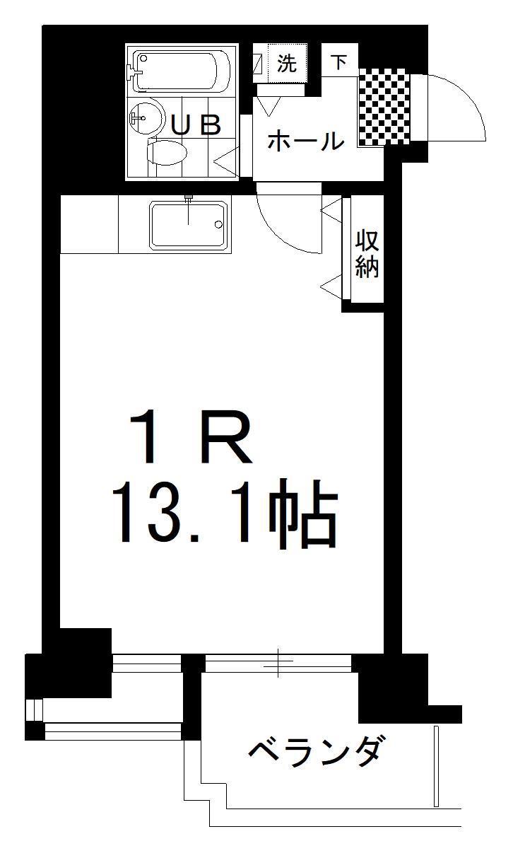 南大通4マンション(ワンルーム/8階)の間取り写真