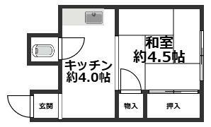 福住マンション(ワンルーム/3階)の間取り写真
