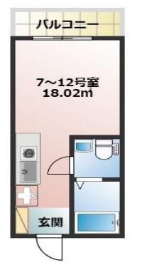 ベース上和田(ワンルーム/3階)の間取り写真