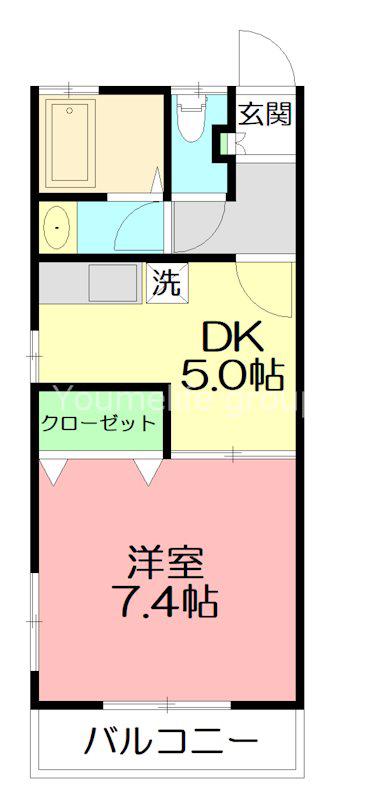 オルタンシア(1DK/2階)の間取り写真
