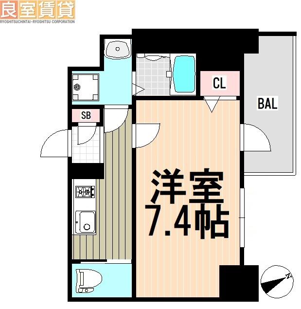 エスリード新栄デュオ(1K/4階)の間取り写真