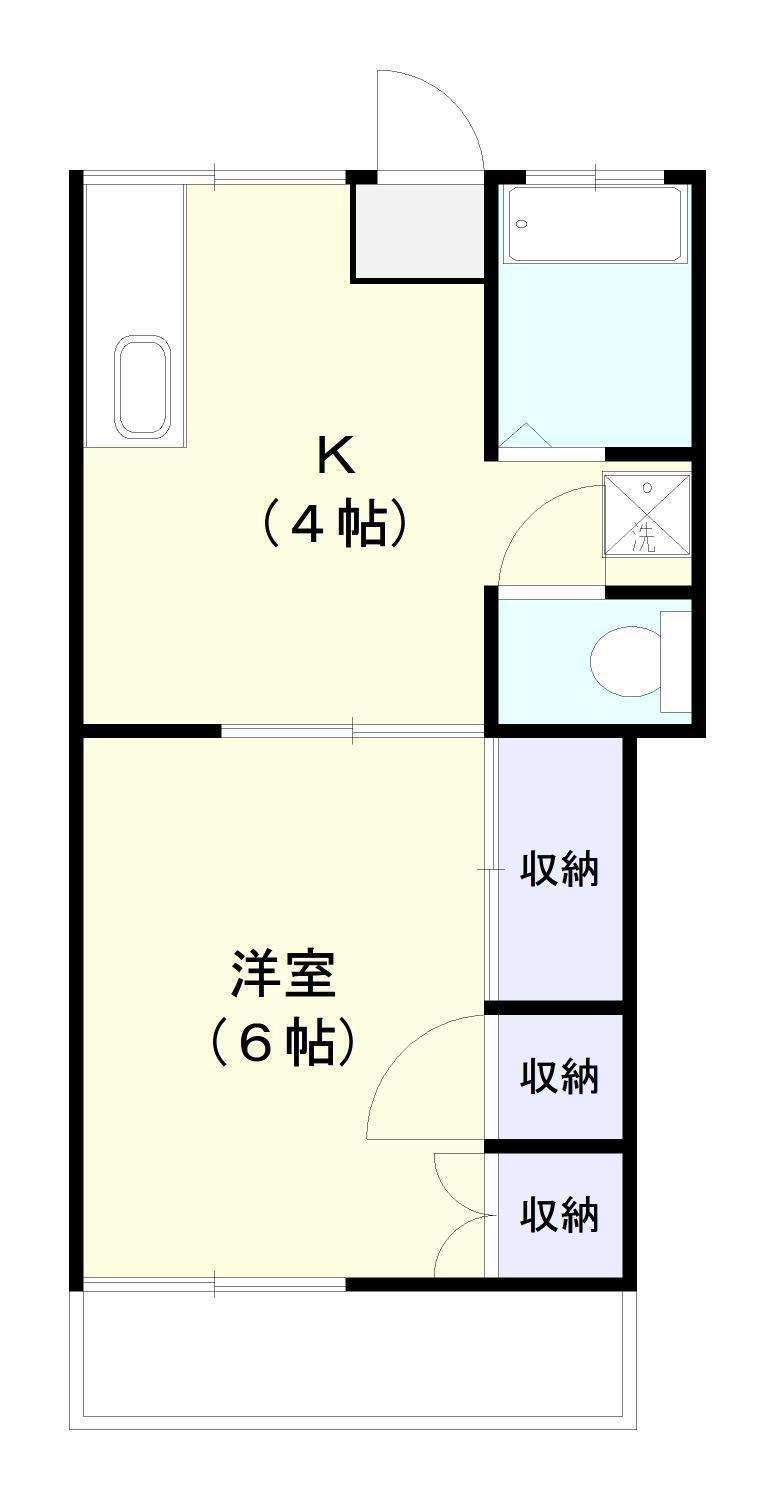ドリーム大網(1K/2階)の間取り写真