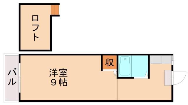 ジョイフル東鳴水(ワンルーム/2階)の間取り写真