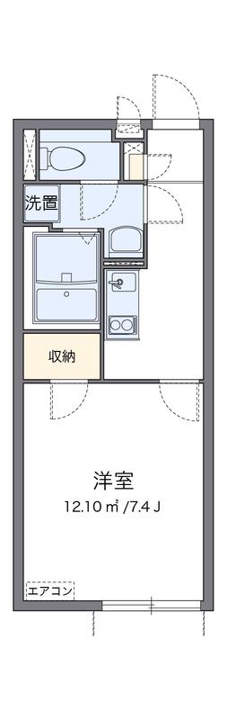 クレイノT ヴィルヌーブVI(1K/1階)の間取り写真