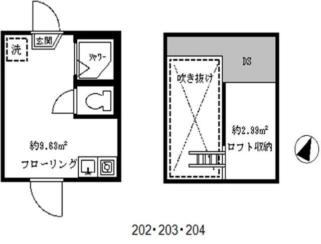 フェリスブロッサム(ワンルーム/2階)の間取り写真