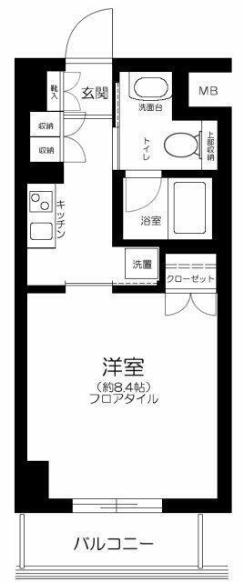 RISING PLACE池袋(1K/3階)の間取り写真