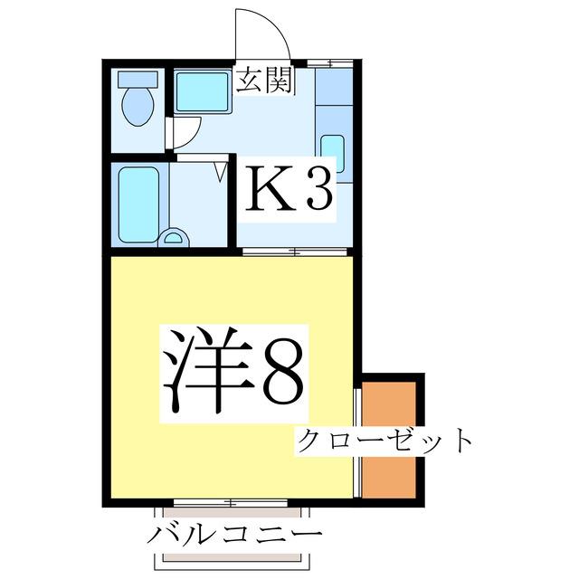 アプローズ東太田(1K/1階)の間取り写真