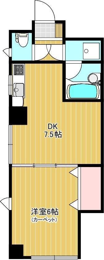 プラムパーク嶋田(1DK/9階)の間取り写真