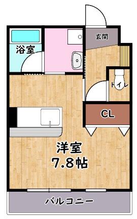 クレアシオン(ワンルーム/3階)の間取り写真