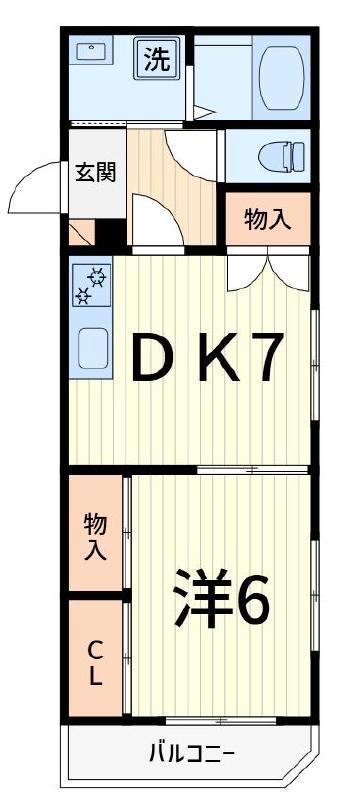 マンションロワジール(1DK/3階)の間取り写真