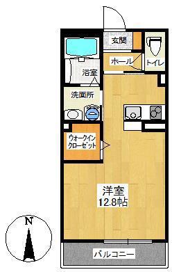 フォンテーヌ・リシュ(ワンルーム/2階)の間取り写真