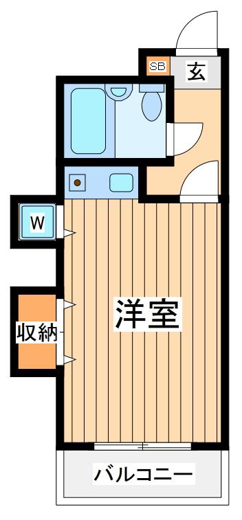 オオゼキハイム5(1K/2階)の間取り写真