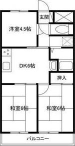 多聞ニューハイツ(3DK/3階)の間取り写真