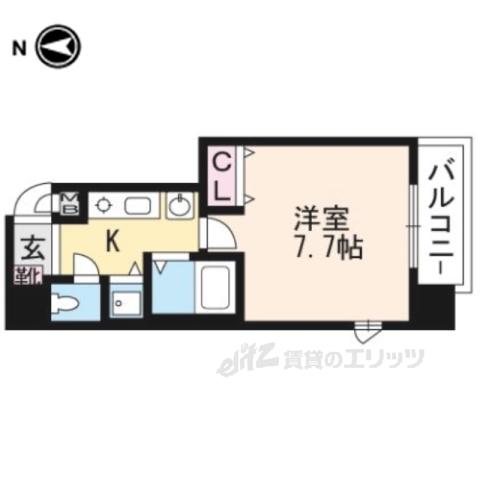 サムティ京都駅前(1K/3階)の間取り写真