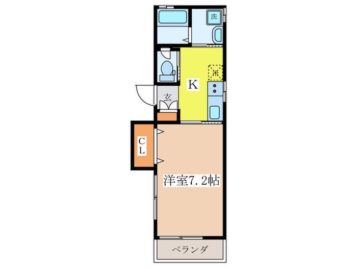 カーサ光葉(1K/2階)の間取り写真
