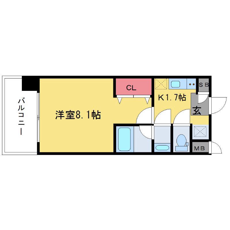 レジディア新大阪(1K/12階)の間取り写真