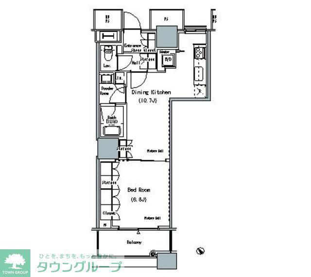 THE TOKYO TOWERS MIDTOWER(1DK/11階)の間取り写真