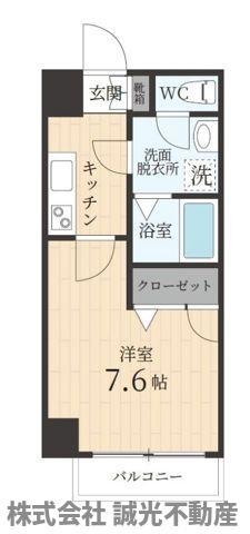 GRANDEUR住吉壱番館(1K/12階)の間取り写真