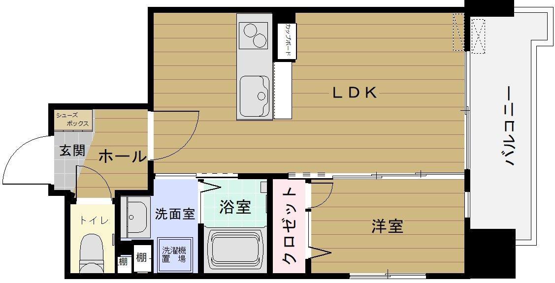 リバティR TENJIN(1LDK/7階)の間取り写真