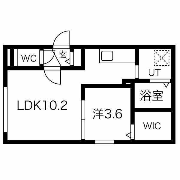AISAINCE西線9条(1LDK/1階)の間取り写真