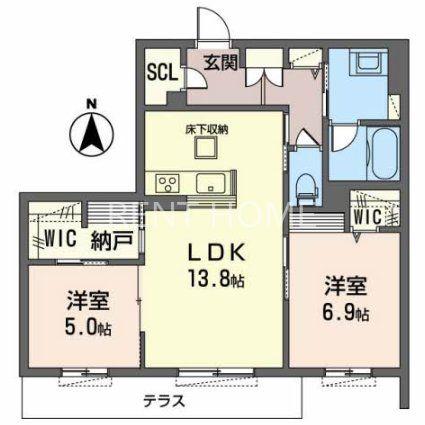 PLANA BENE(2LDK/1階)の間取り写真