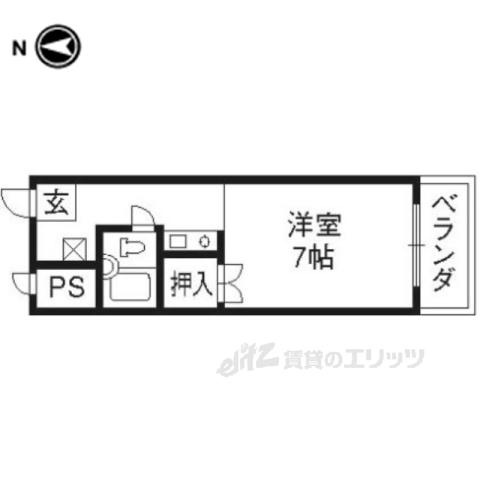 ダイヤモンテ壬生(1K/4階)の間取り写真
