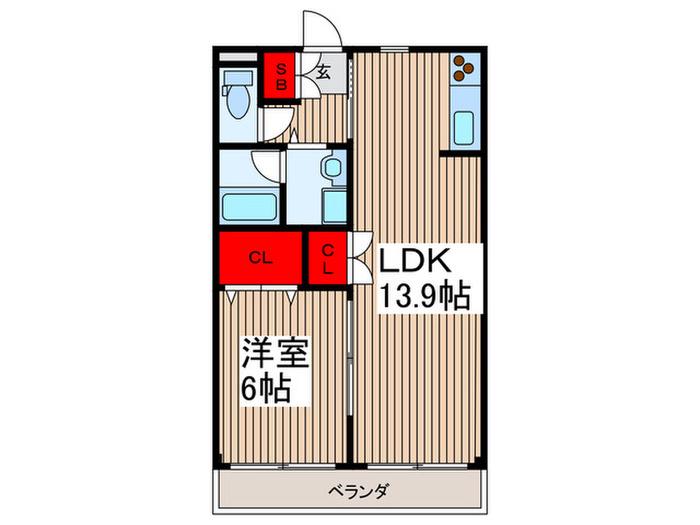 ＪＲ埼京線 南与野駅 徒歩11分 3階建 築15年(1LDK/2階)の間取り写真