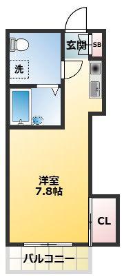 山口第一ビル(ワンルーム/4階)の間取り写真