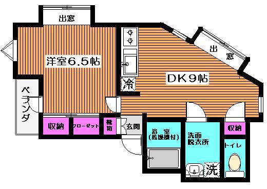 A-HOUSE(1DK/4階)の間取り写真