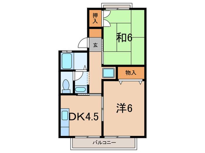 サニーハウス(2DK/2階)の間取り写真