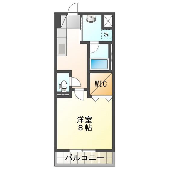 シャルマン朝明(1K/1階)の間取り写真