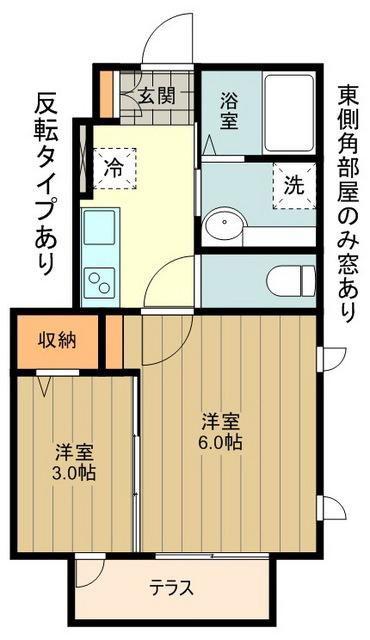 ウィステリア(2K/1階)の間取り写真