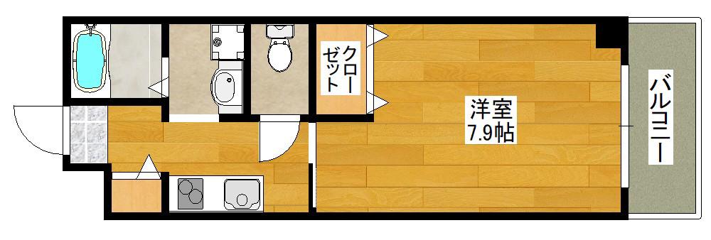ロイヤルクイーンズパーク江坂(1K/2階)の間取り写真