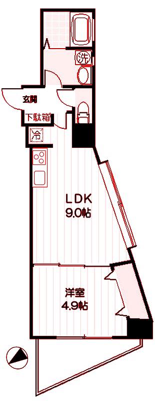 GRACIA YOKOHAMA(1LDK/4階)の間取り写真