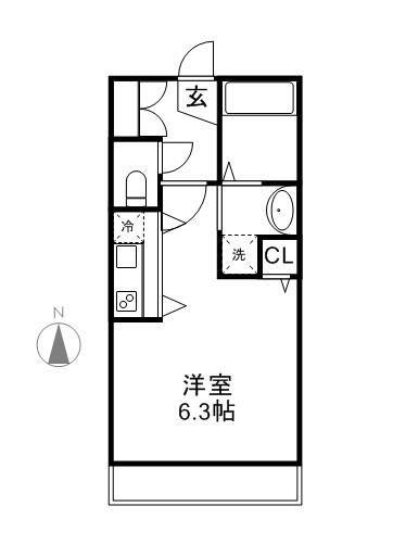 ラウレア上落合(1K/2階)の間取り写真