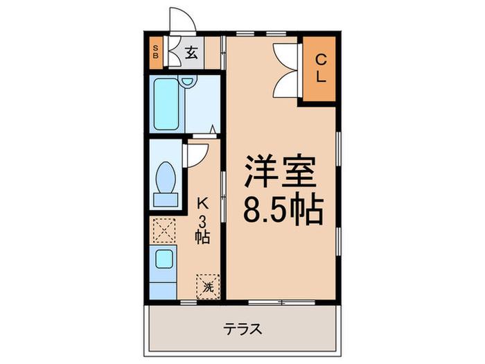ハイツマーシュ(1K/1階)の間取り写真