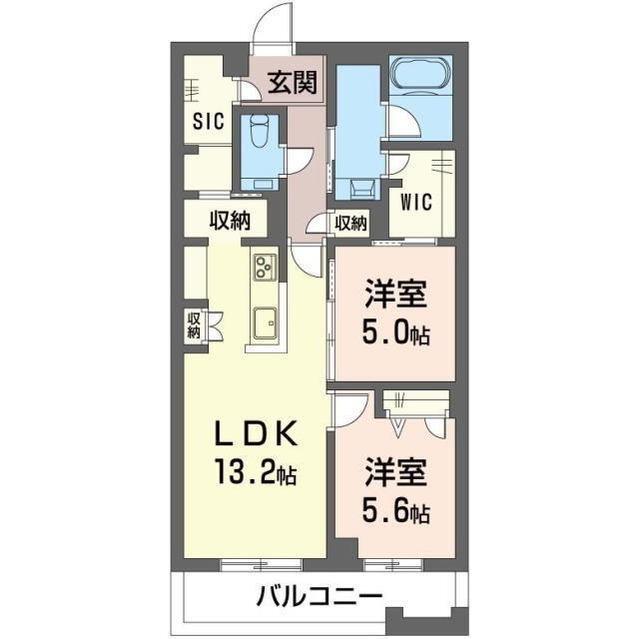 アウトリガー(2LDK/2階)の間取り写真