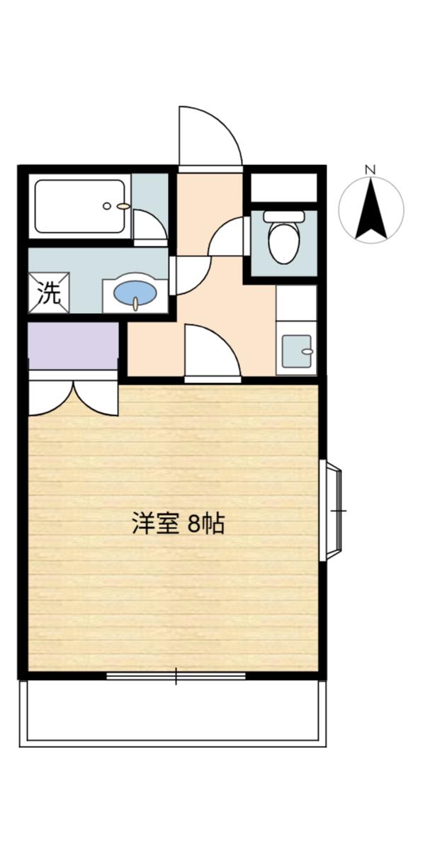 ディライト富久山B(1K/2階)の間取り写真