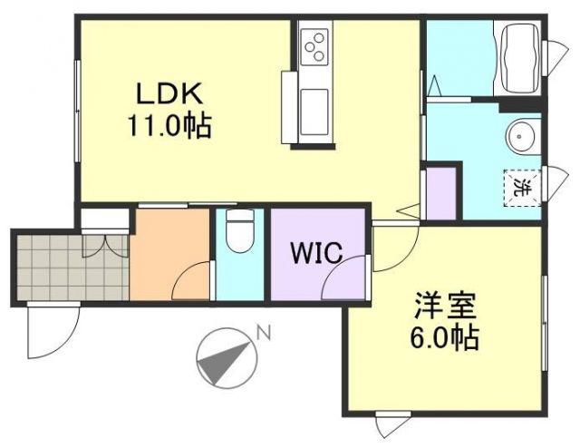 ヴィラ―チェ福井(1LDK/1階)の間取り写真