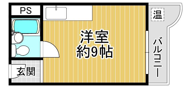 ハイツ富士(ワンルーム/3階)の間取り写真