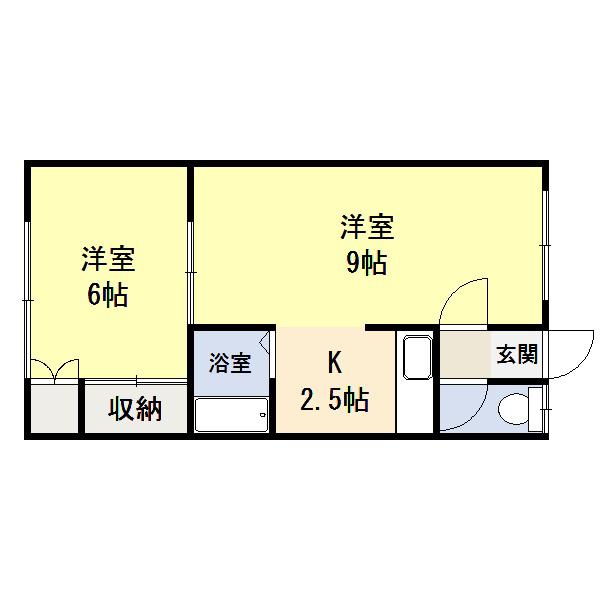 エスレイア共栄町(1LDK/2階)の間取り写真