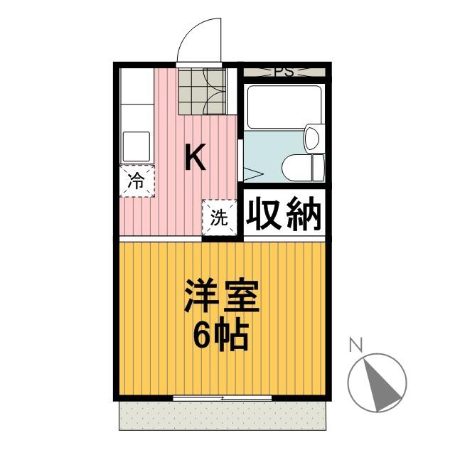 ドルチェ杉田(1K/1階)の間取り写真