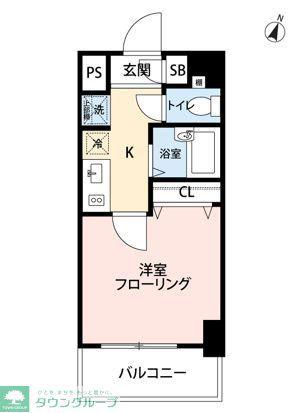 スカイコート文京茗荷谷(1K/8階)の間取り写真